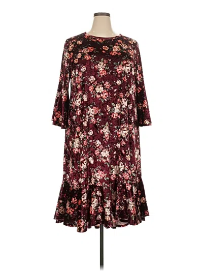 Pre-owned Lularoe Casual Dress In Burgundy