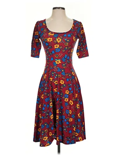 Pre-owned Lularoe Casual Dress In Burgundy