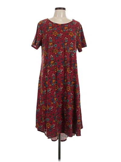 Pre-owned Lularoe Casual Dress In Burgundy