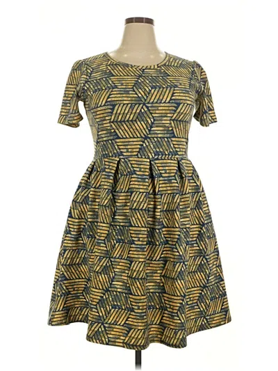 Pre-owned Lularoe Casual Dress In Gold