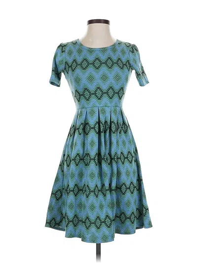 Pre-owned Lularoe Casual Dress In Green