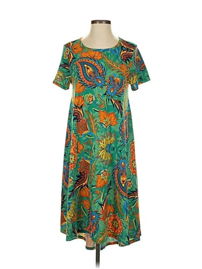 Pre-owned Lularoe Casual Dress In Green