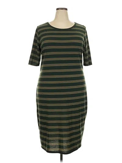 Pre-owned Lularoe Casual Dress In Green