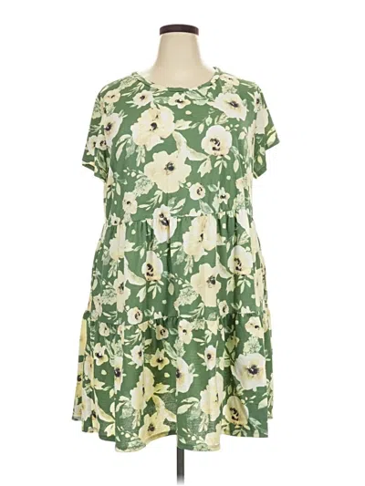 Pre-owned Lularoe Casual Dress In Green