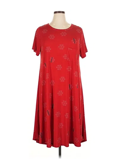 Pre-owned Lularoe Casual Dress In Red