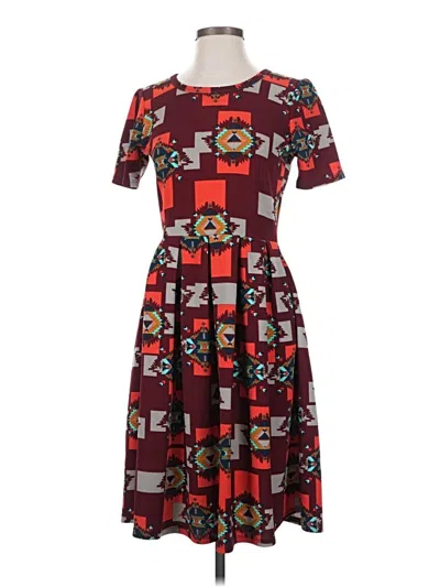 Pre-owned Lularoe Casual Dress In Red