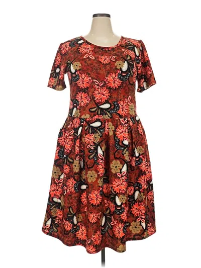 Pre-owned Lularoe Casual Dress In Red