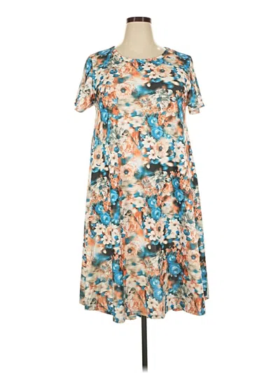 Pre-owned Lularoe Casual Dress In Teal