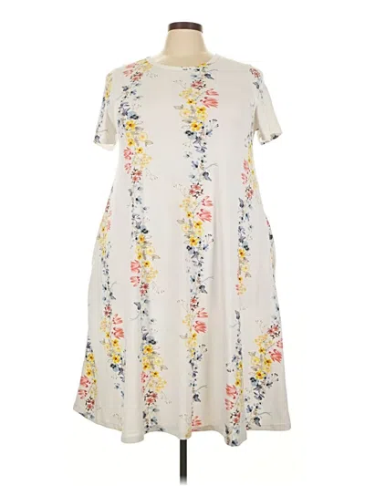 Pre-owned Lularoe Casual Dress In White