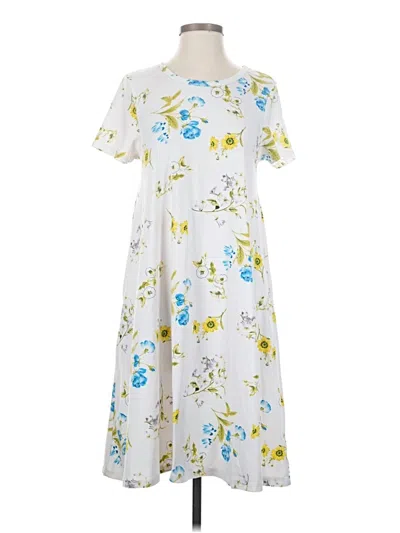 Pre-owned Lularoe Casual Dress In White