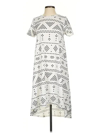 Pre-owned Lularoe Casual Dress In White