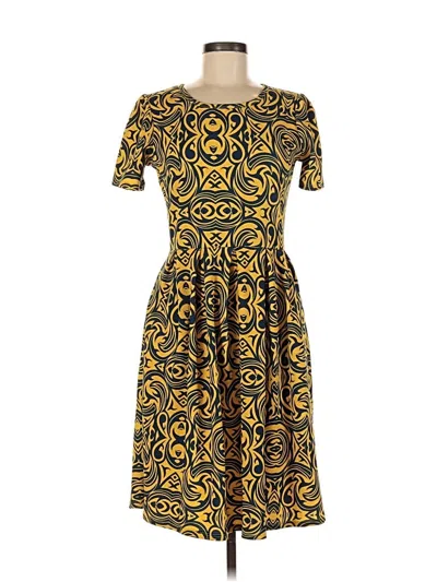 Pre-owned Lularoe Casual Dress In Yellow