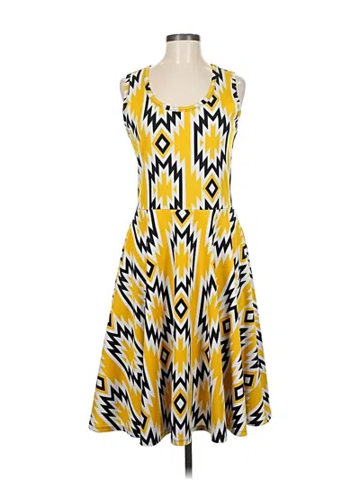 Pre-owned Lularoe Casual Dress In Yellow