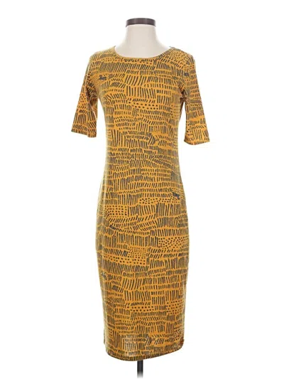 Pre-owned Lularoe Casual Dress In Yellow