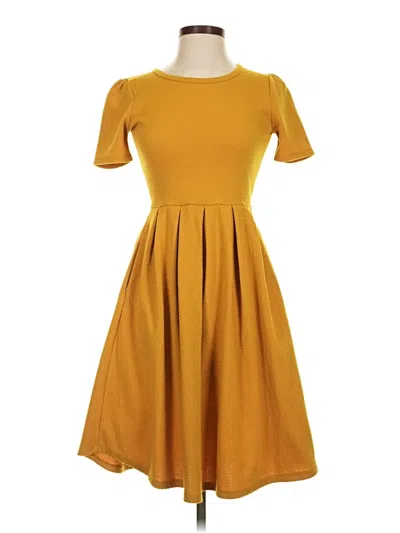 Pre-owned Lularoe Casual Dress In Yellow
