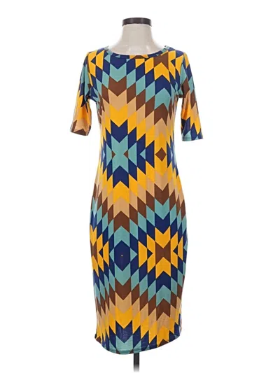 Pre-owned Lularoe Casual Dress In Yellow