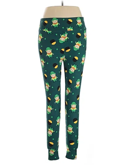 Pre-owned Lularoe Casual Pants In Green