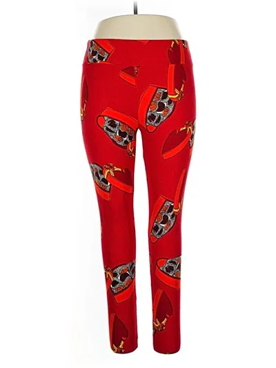Pre-owned Lularoe Casual Pants In Red