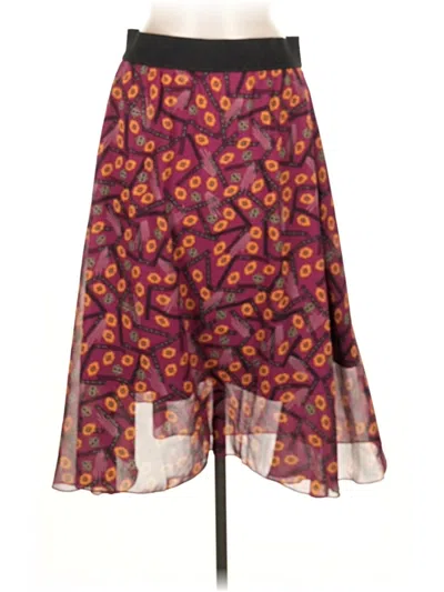 Pre-owned Lularoe Casual Skirt In Burgundy