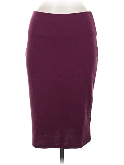 Pre-owned Lularoe Casual Skirt In Burgundy