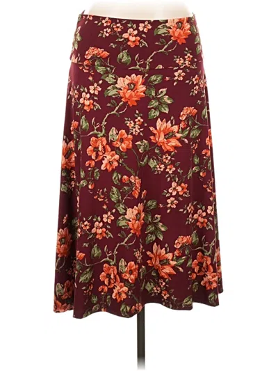 Pre-owned Lularoe Casual Skirt In Burgundy