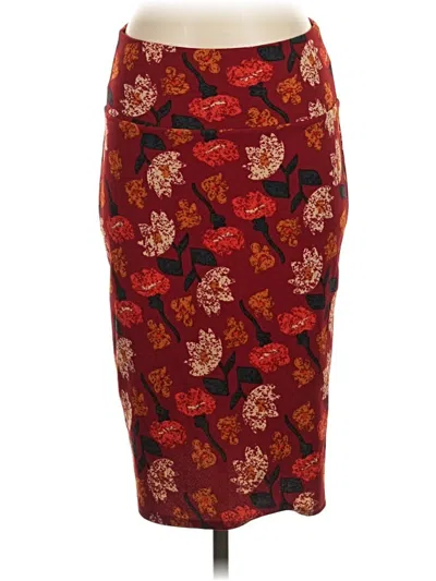 Pre-owned Lularoe Casual Skirt In Burgundy