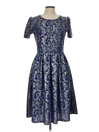 Pre-owned Lularoe Cocktail Dress In Blue