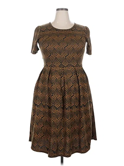 Pre-owned Lularoe Cocktail Dress In Brown