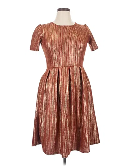 Pre-owned Lularoe Cocktail Dress In Brown