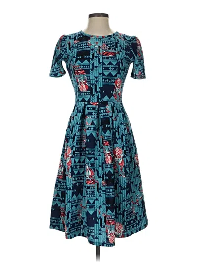 Pre-owned Lularoe Cocktail Dress In Teal