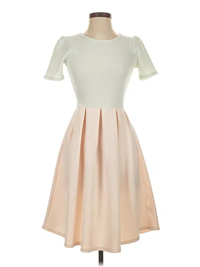 Pre-owned Lularoe Cocktail Dress In White