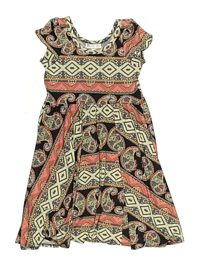 Pre-owned Lularoe Kids' Dress In Brown