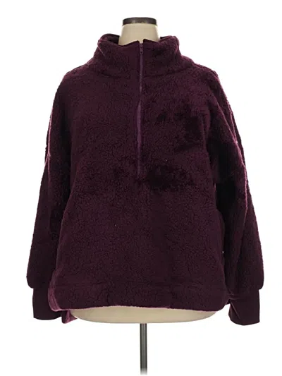 Pre-owned Lularoe Fleece Jacket In Burgundy