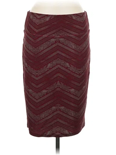 Pre-owned Lularoe Formal Skirt In Burgundy