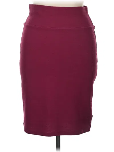 Pre-owned Lularoe Formal Skirt In Burgundy