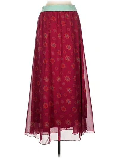Pre-owned Lularoe Formal Skirt In Burgundy