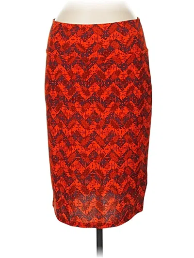 Pre-owned Lularoe Formal Skirt In Orange