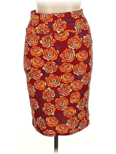 Pre-owned Lularoe Formal Skirt In Orange