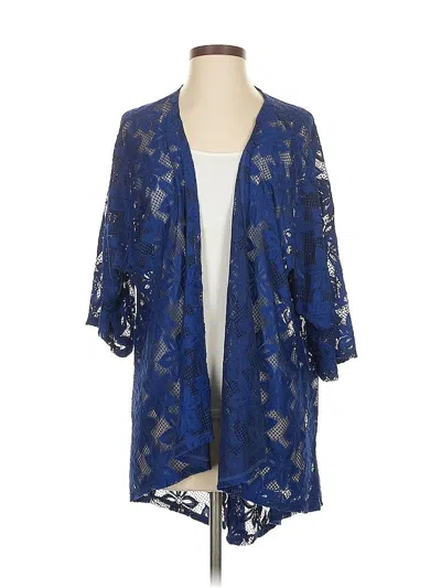 Pre-owned Lularoe Kimono In Blue