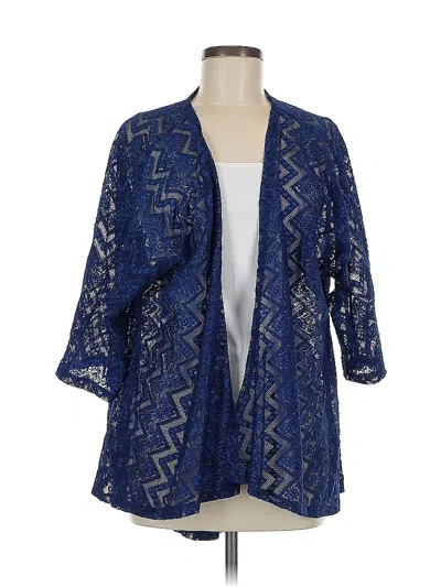 Pre-owned Lularoe Kimono In Blue
