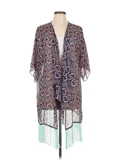Pre-owned Lularoe Kimono In Blue