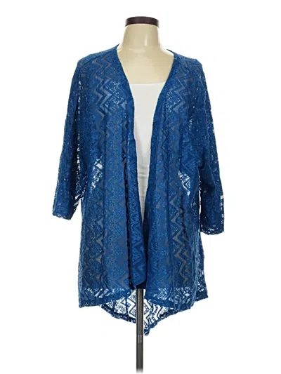 Pre-owned Lularoe Kimono In Blue