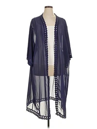 Pre-owned Lularoe Kimono In Blue