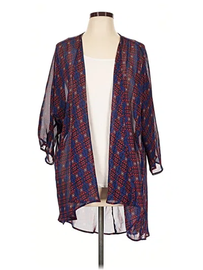 Pre-owned Lularoe Kimono In Blue