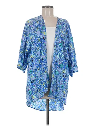 Pre-owned Lularoe Kimono In Blue