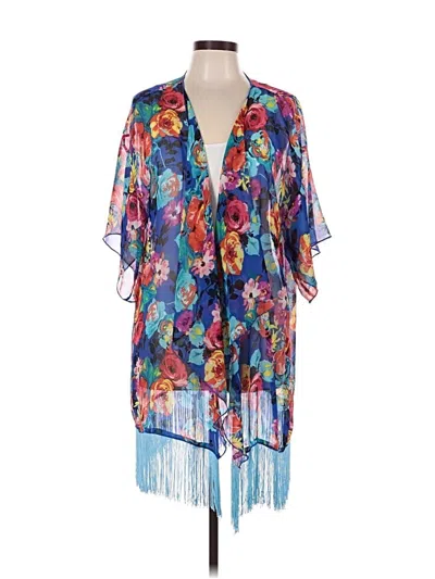Pre-owned Lularoe Kimono In Blue