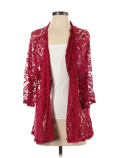 Pre-owned Lularoe Kimono In Burgundy