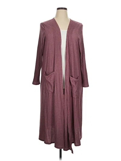 Pre-owned Lularoe Kimono In Burgundy