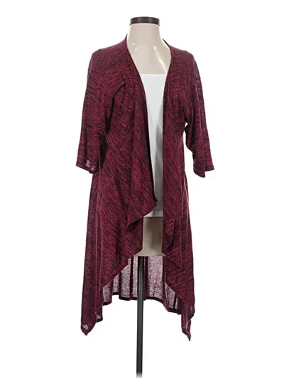Pre-owned Lularoe Kimono In Burgundy