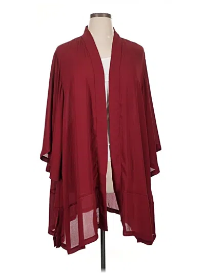 Pre-owned Lularoe Kimono In Burgundy